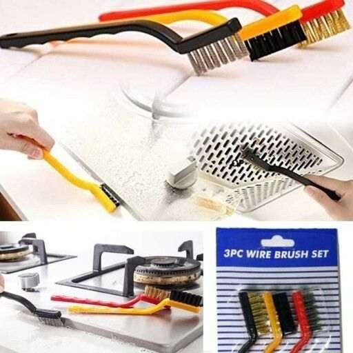 فرچه سیمی مسواکی بزرگ وایر براش بسته 3 عددی - تصویر 2